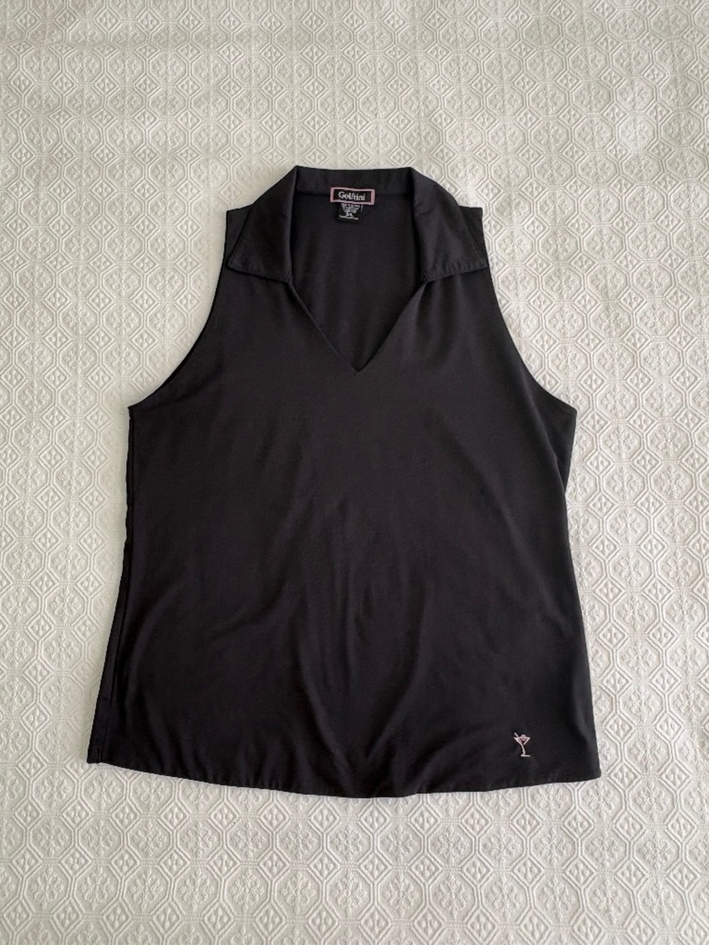 Golftini Lisa Sleeveless Polo XL Black Performance Stretch Golf Top